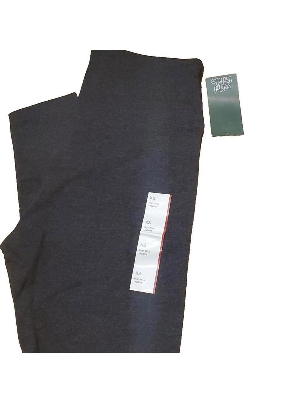 2x NWT Women's High-Waisted Classic Leggings Wild Fable Charcoal Gray Size SX